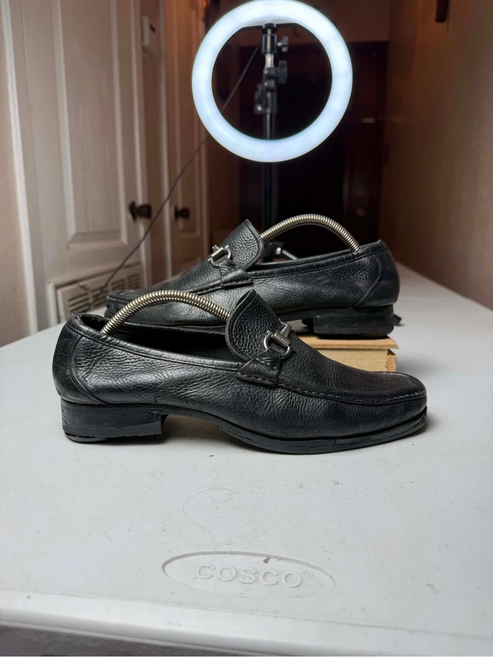 Men\'s SALVATORE FERRAGAMO \'Grande\' Black Leather Loafers Size US 8.5 Ferragamo Men main image 3